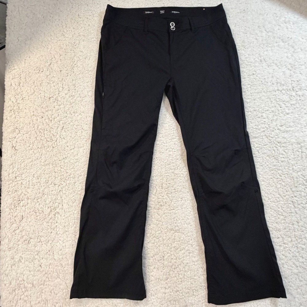 Prana Halle Size 14 Short Hiking Pants Black Roll Up Convertible Outdoor Trail - Picture 2 of 11